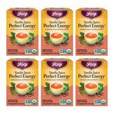 Yogi Vanilla Spice packaging highlighting organic ingredients for a flavorful, potential energy lift.