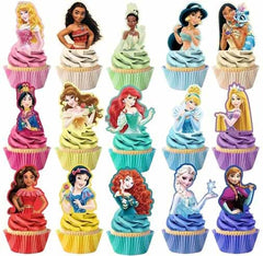 Yoimckay princess cake toppers, vibrant cartoon designs for cakes and cupcakes