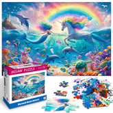 Yokachi Mermaid Unicorn Puzzle cover — vivid colors spark imaginative play