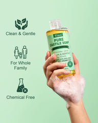Yoken Peppermint Castile Soap lather demonstrates gentle cleansing with natural oils
