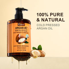 Yoken Pure Argan Oil cap closeup highlighting pure fragrance-free formula.