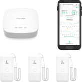 YoLink smart wireless thermometer hygrometer front view with clear display for quick readings.
