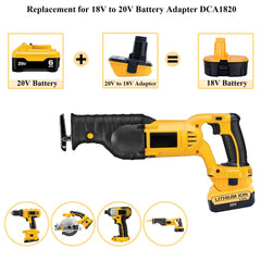 Yongcell DCA1820 adapter in use with 18V tool and 20V XR battery.