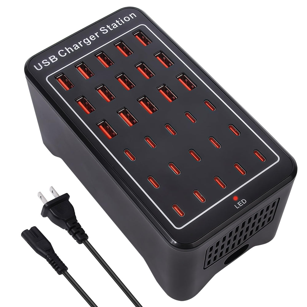 Yoodarmx 150W charging station front view powering multiple devices at once