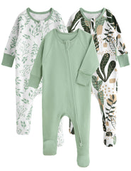 Yoofoss 3-pack organic cotton baby pajamas for newborns, ultra-soft.