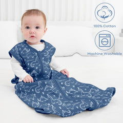 Yoofoss sleep sack detail of smooth 2-way zipper for easy changes