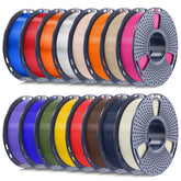 YOOPAI SUNLU PLA+ 2.0 spools row show vibrant colors for multi-color projects
