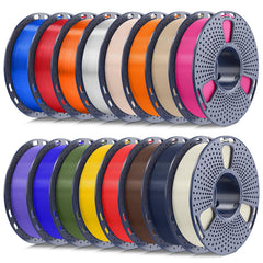YOOPAI SUNLU PLA+ 2.0 spools row show vibrant colors for multi-color projects