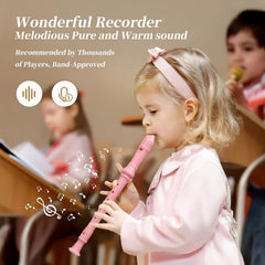 Yop-yes 3-piece pink recorder kit with bag, rod, and chart