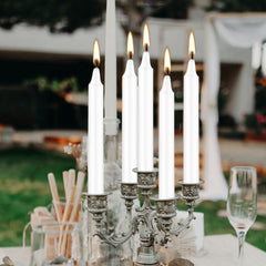 YOROXRG wedding table decor with white taper candles for elegant ambiance