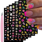 YOSOMMK flower nail stickers for at-home manicures with salon-quality finish.