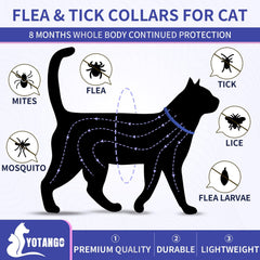 YOTANGO cat flea collar, waterproof image, ready for rain or baths.