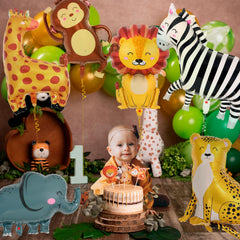 YOTHORN zebra foil balloon enhances wildlife-themed party visuals and photo moments.