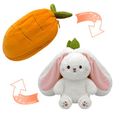 YOUBLEK Bunny plush side view shows the reversible pillow for cozy comfort.