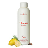 Young Living Thieves Cleaner bottle front shows a natural, plant-based cleaning solution for safe family use.