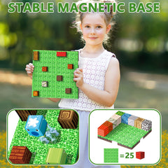 Youngyes 4x4 baseplate provides strong magnetic grip for stable Minecraft-inspired designs