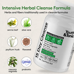 Youth & Tonic 15 Day Cleanse instructions showing nighttime use.
