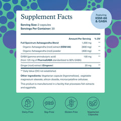 Close-up of Youtheory capsules highlighting organic KSM-66 and ginger