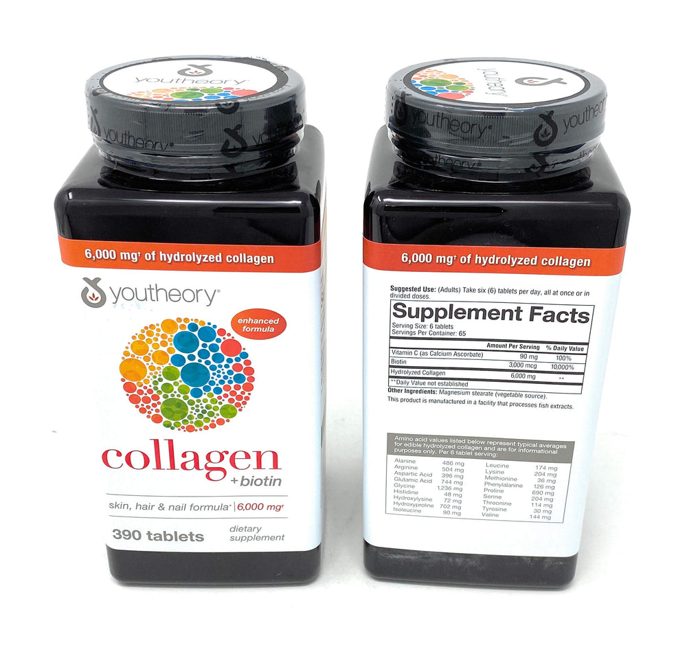Youtheory Collagen Advanced Formula bottle shown for daily joint and skin support