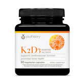 Youtheory K2D3 bottle label highlights bone support