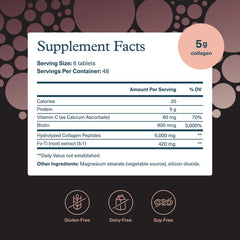Youtheory Men's Collagen tablets close-up highlighting high potency for skin, hair and nails