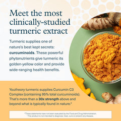 Pouring Youtheory Turmeric bottle showing easy daily intake act.