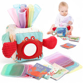 Youuys Ocean tissue box toy with soft tissues promotes early grasping exploration.