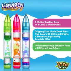 YoYa Toys Liquipen green liquid motion visuals soothe nerves at work.