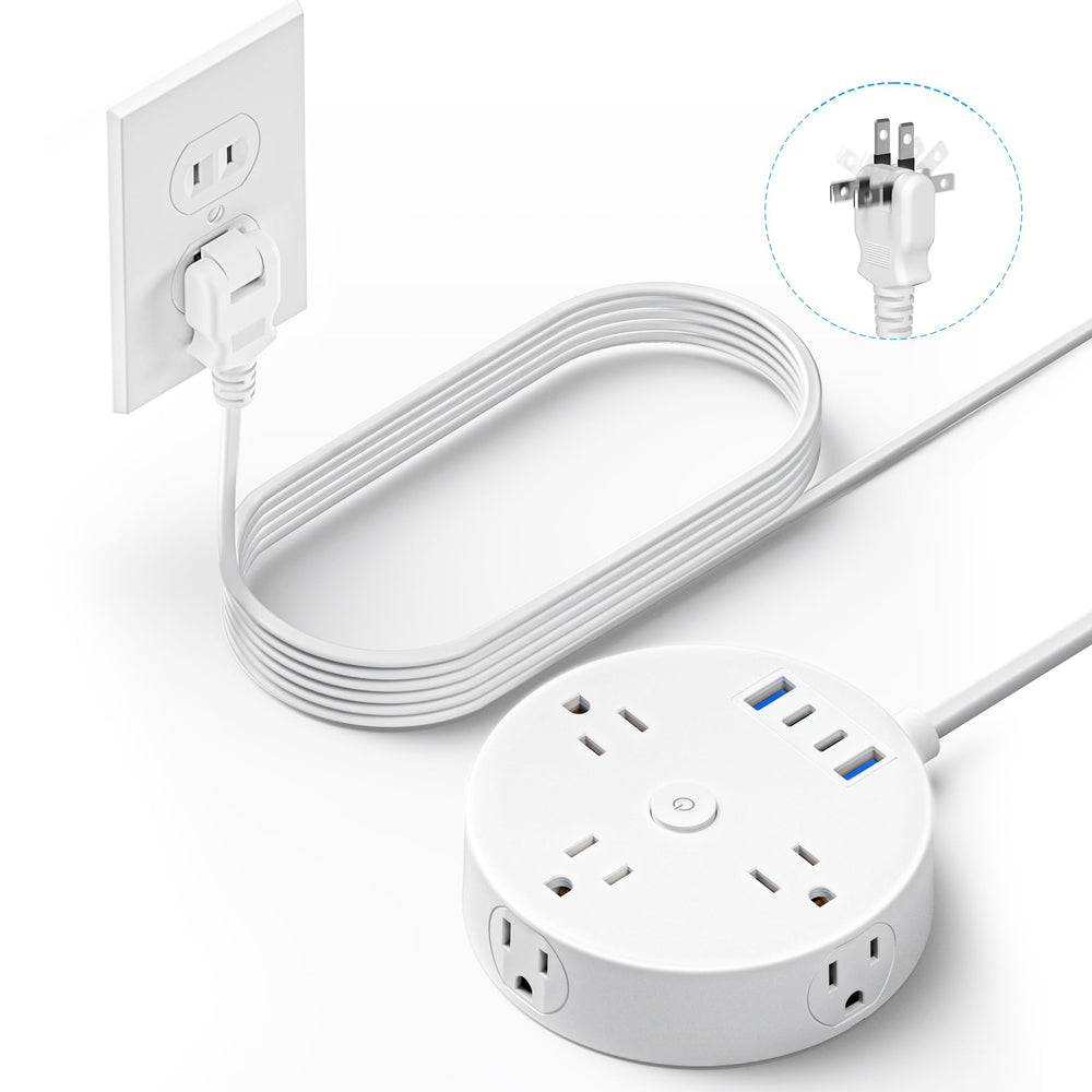 Yozisital 10ft 2-prong to 3-prong adapter enabling safe charging in dorms