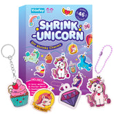 Yrinfay 89PC unicorn shrinking kit pre-cut charms ready for quick coloring and crafts