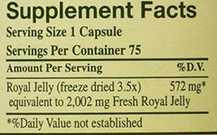 YS Eco Bee Farms Royal Jelly packaging showing 75 capsules.