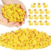 YsesoAi yellow mini resin ducks pack for dollhouses and crafts.