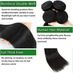 Ysivonu Brazilian virgin straight 20 inch bundles with versatile styling options.
