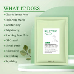 YTRAJU mask being applied for a soothing acne-prone skin treatment