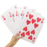 Yuanhe giant playing card deck 8x11 inches on table for family game night