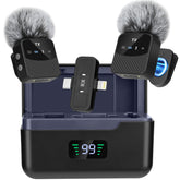 YUANRAN mini lavalier mic clip for iPhone and Android, secure and portable.