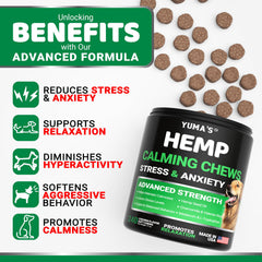 YUMA'S hemp calming chews for dogs during thunderstorms helps soothe tense moments.