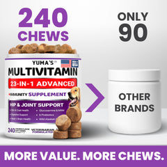 YUMA'S glucosamine joint care chews closeup highlighting hip support.