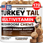 YUMA'S Turkey Tail for Dogs bottle pour showing immune and energy support