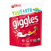 YumEarth Giggles chewy candy pack with assorted flavors for on-the-go snacking.