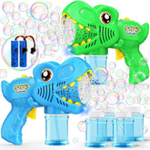 Yunaking Kids Bubble Gun Dino 2-Pack with LED lights for day and night fun.