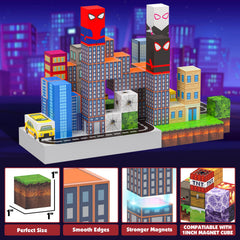 YUNGOWN spider-theme builds encouraging imaginative city play and storytelling.