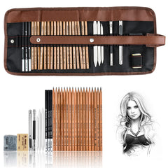 YunQiDeer drawing pencils set with 18 graphite pencils for detailed sketches