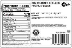 Yupik dry roasted pumpkin seeds provide a crunchy, fiber-rich snack.