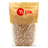 Yupik pistachios in shell close-up, dry roasted and lightly salted for a savory snack.