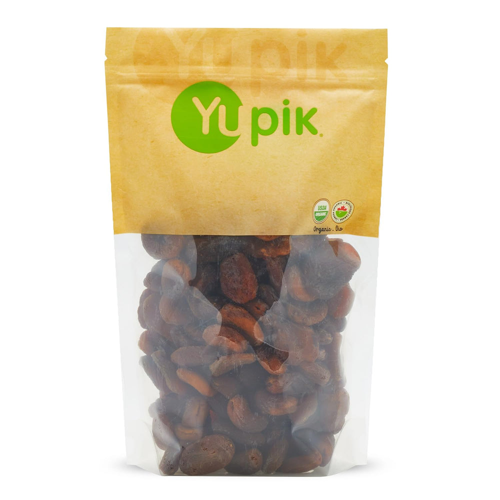 Yupik Organic Apricots packaging shown, organic, non-GMO snack ready for on-the-go