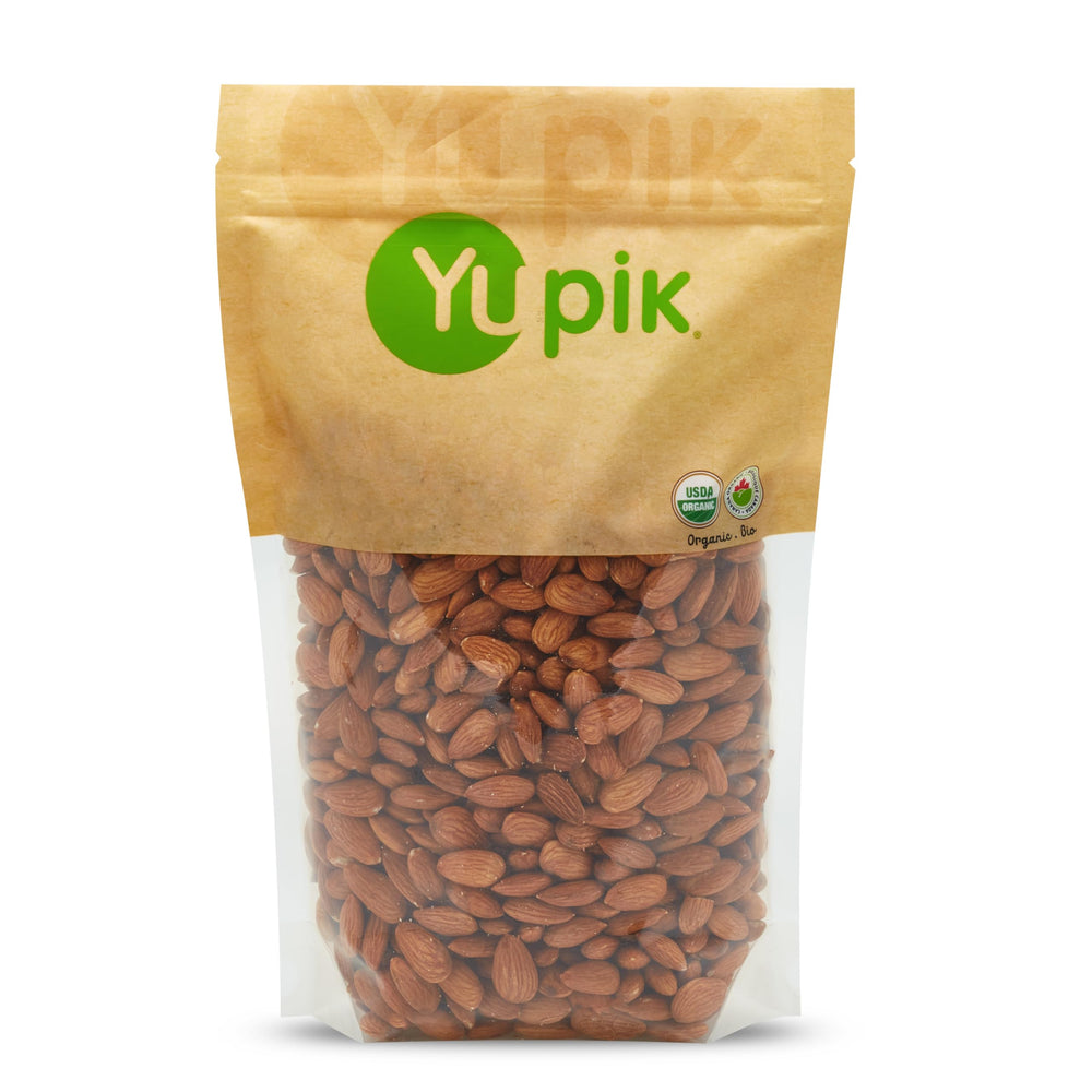 Yupik Organic California Almonds packshot, premium all-natural nuts ideal for snacking