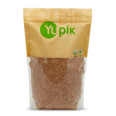 Yupik Organic Golden Flax Seeds pack showing brand and whole seeds for pantry storage.