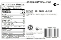 Front view of Yupik 2lb bag of figs for bulk baking