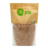 Yupik Organic Oat Groats in a resealable bag ready for breakfast recipes.